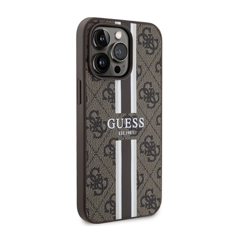 Guess 4G Printed Stripes MagSafe - Case for iPhone 13 Pro Max (Brown) 4