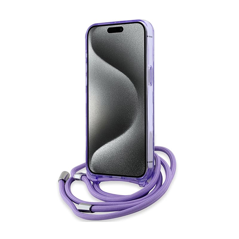 Karl Lagerfeld IML Crossbody Monogram Karl & Choupette Head MagSafe - Case for iPhone 15 Pro Max (Purple) 4