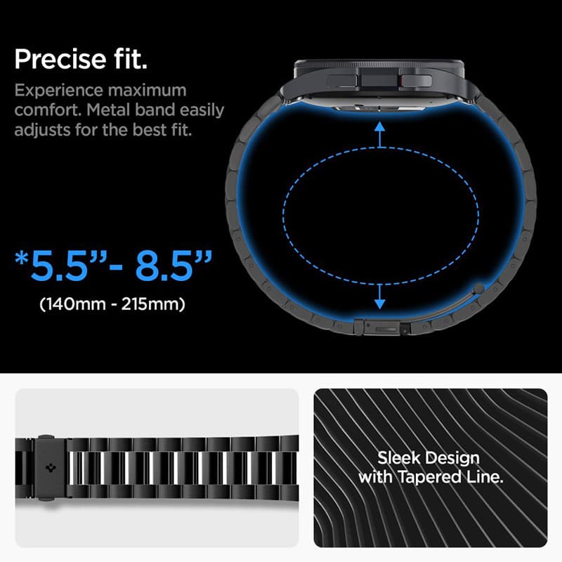 Spigen Modern Fit Band - Bracelet for Samsung Galaxy Watch 6 Classic 47 mm (Black) 2