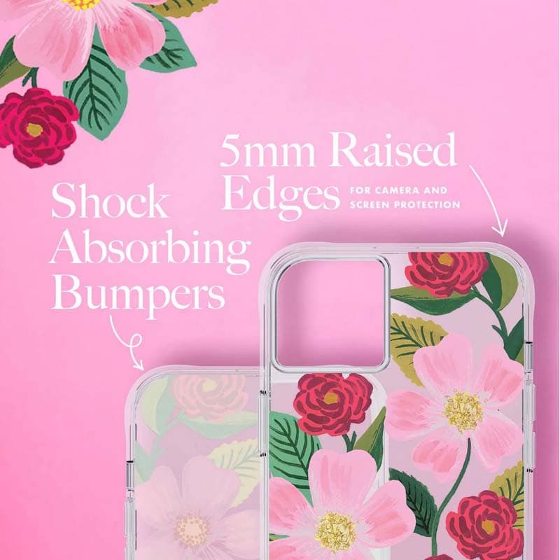 Rifle Paper Clear - Case decorated in gold for iPhone 14 Plus (Rose Garden) 8
