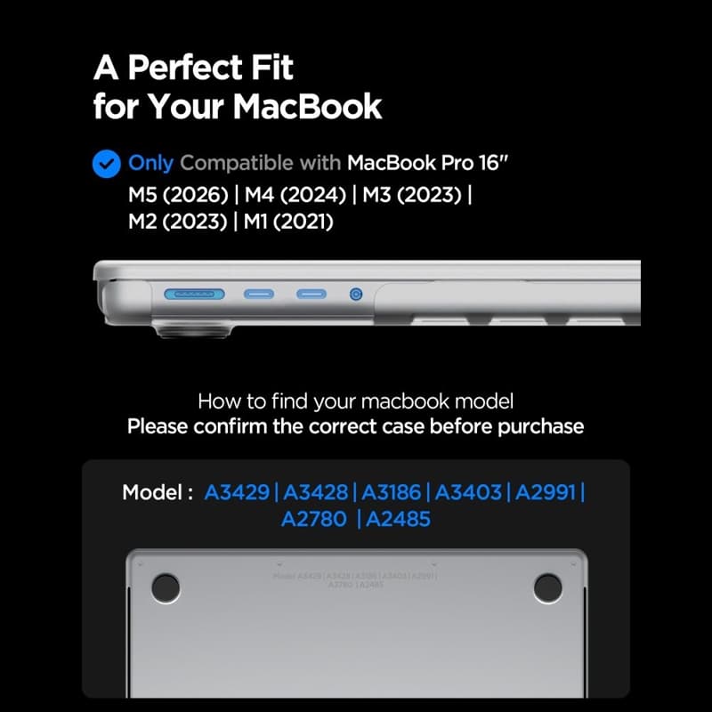 Spigen AirSkin - MacBook Pro 16" Case (M5/M4/M3/M2/M1/2026-2021) (Frost Clear) 6