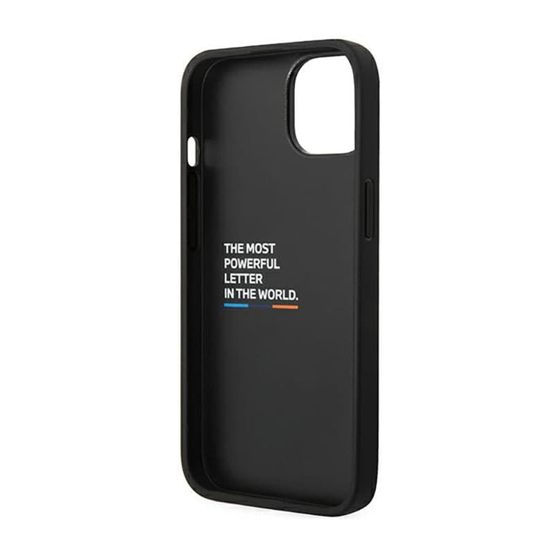 BMW Leather Carbon Blue Line - Case for iPhone 14 (Black) 7