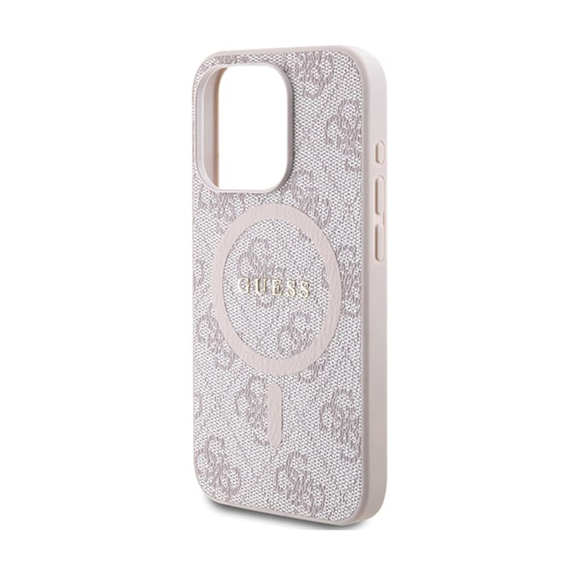 Guess 4G Collection Leather Metal Logo MagSafe - Case for iPhone 15 Pro Max (pink) 6