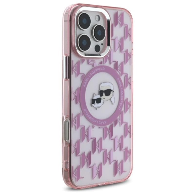 Karl Lagerfeld IML Monogram Karl & Choupette Head MagSafe - Case for iPhone 16 Pro Max (pink) 4