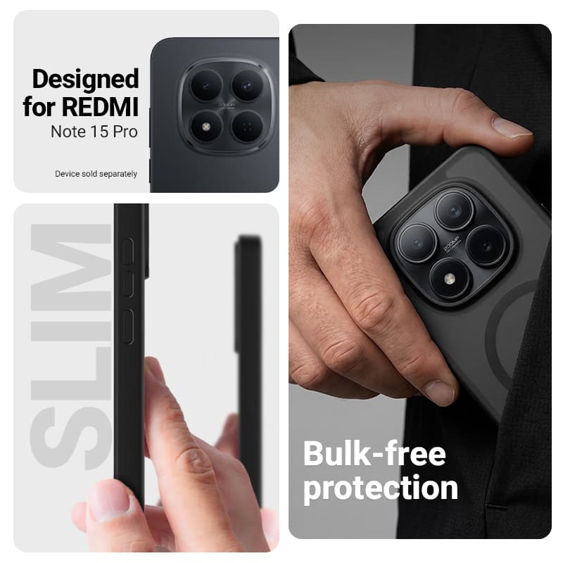 Crong Hybrid Matte Magnetic - MagSafe Xiaomi Redmi Note 15 Pro Case (Black) 2