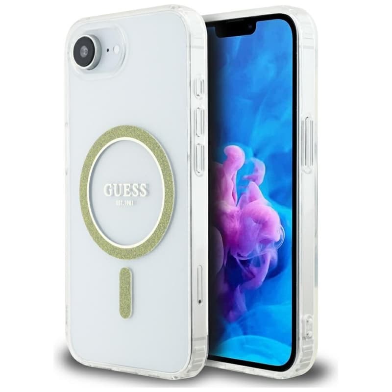 Guess IML Glitter Circle MagSafe - Case for iPhone 16e (transparent) 1