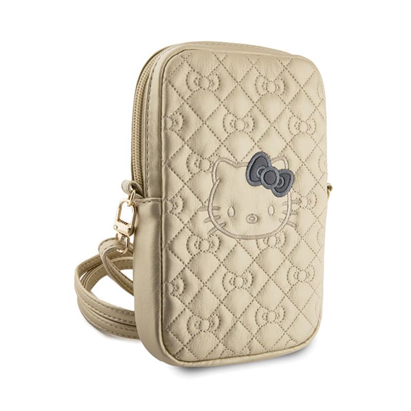 Hello Kitty Quilted Bows Strap - Crossbody bag for phone (gold) 3
