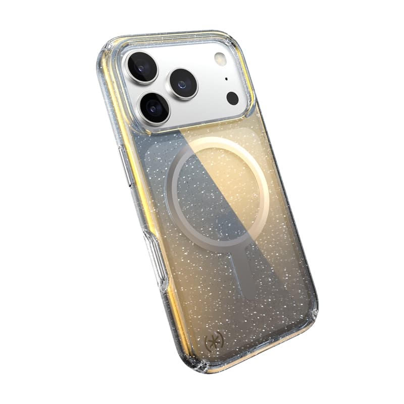 Speck Presidio Lux MagSafe - iPhone 17 Pro Case (Hyper Mirror Glitter / Silver Metallic) 7