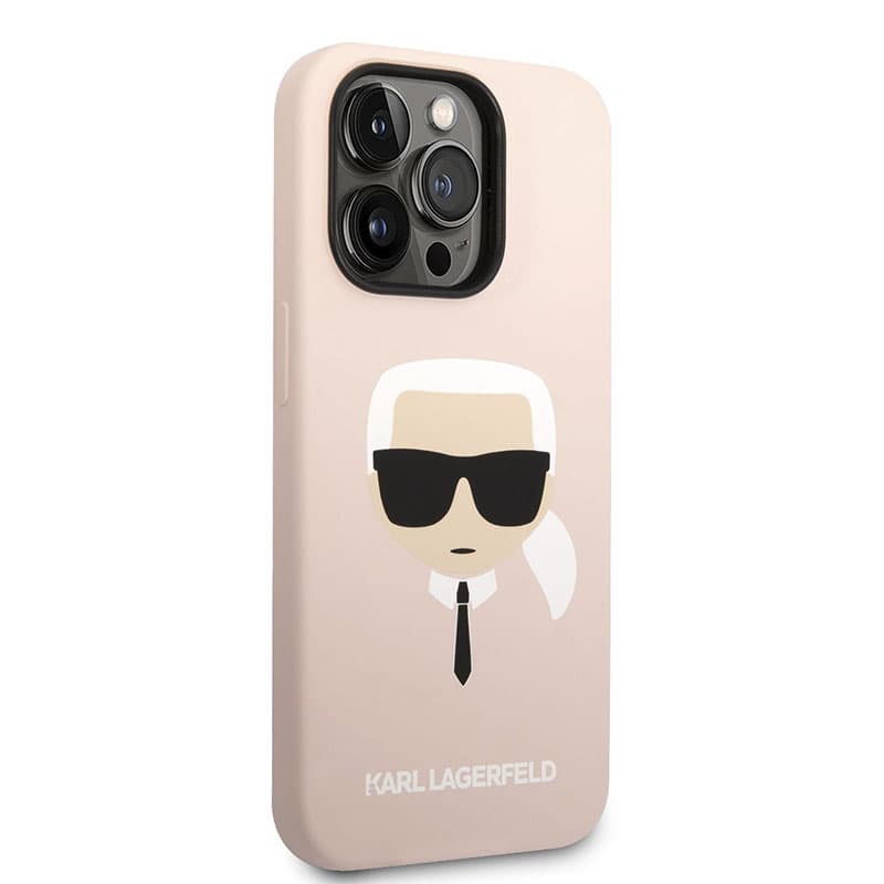 Karl Lagerfeld Silicone Ikonik Karl's Head MagSafe - Case for iPhone 14 Pro Max (Pink) 3