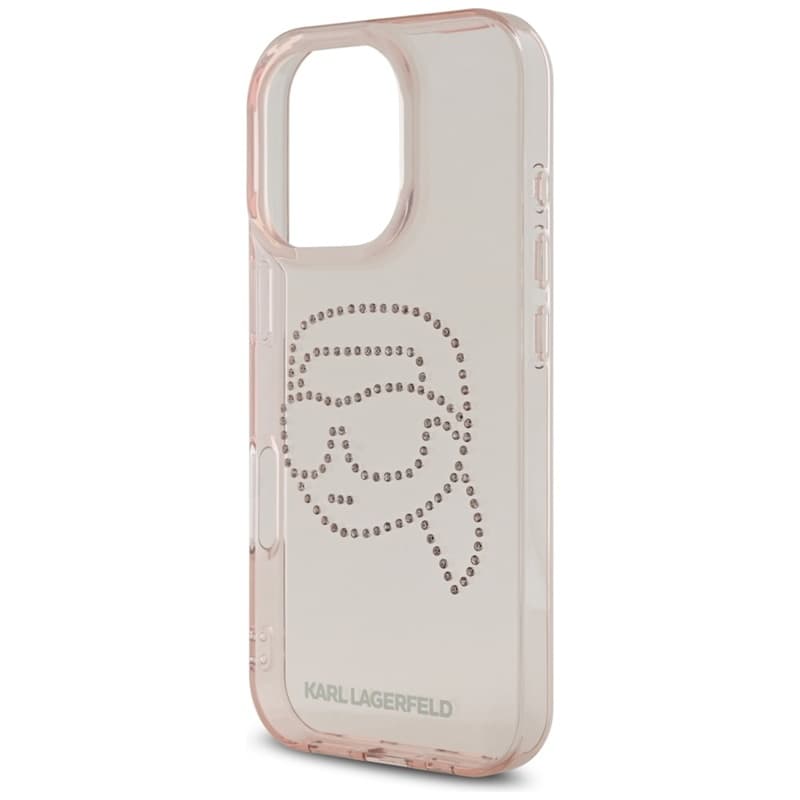 Karl Lagerfeld IML Rhinestones Karl Head - Case for iPhone 16 Pro (pink) 6