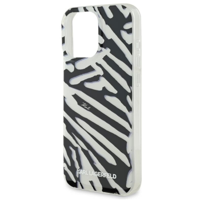 Karl Lagerfeld IML Zebra Pattern & Cord - Case for iPhone 16 Pro Max (black) 5