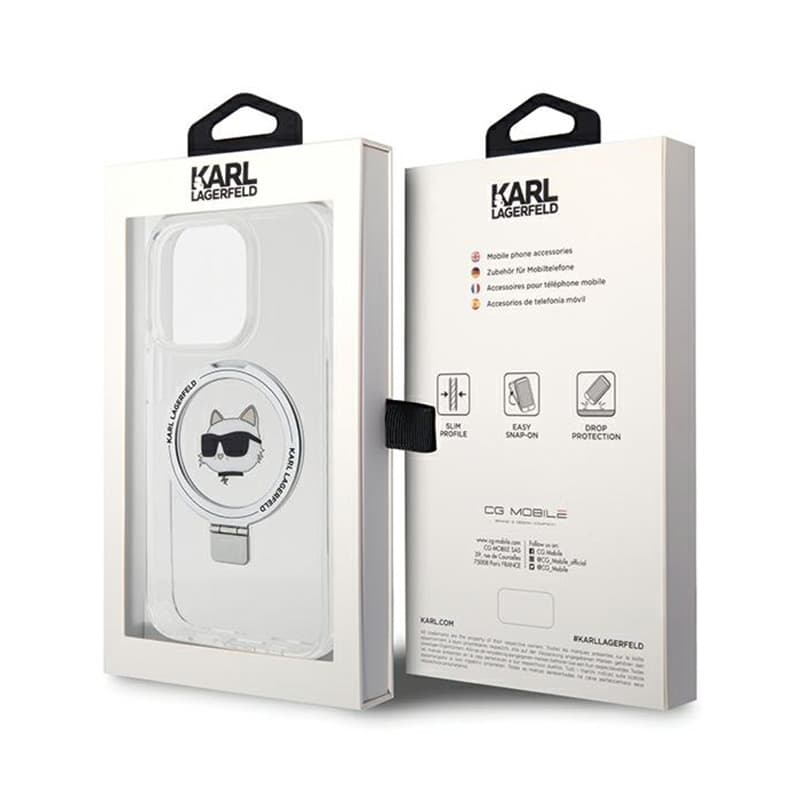 Karl Lagerfeld Ring Stand Choupette Head MagSafe - iPhone 15 Pro Max Case (white) 8