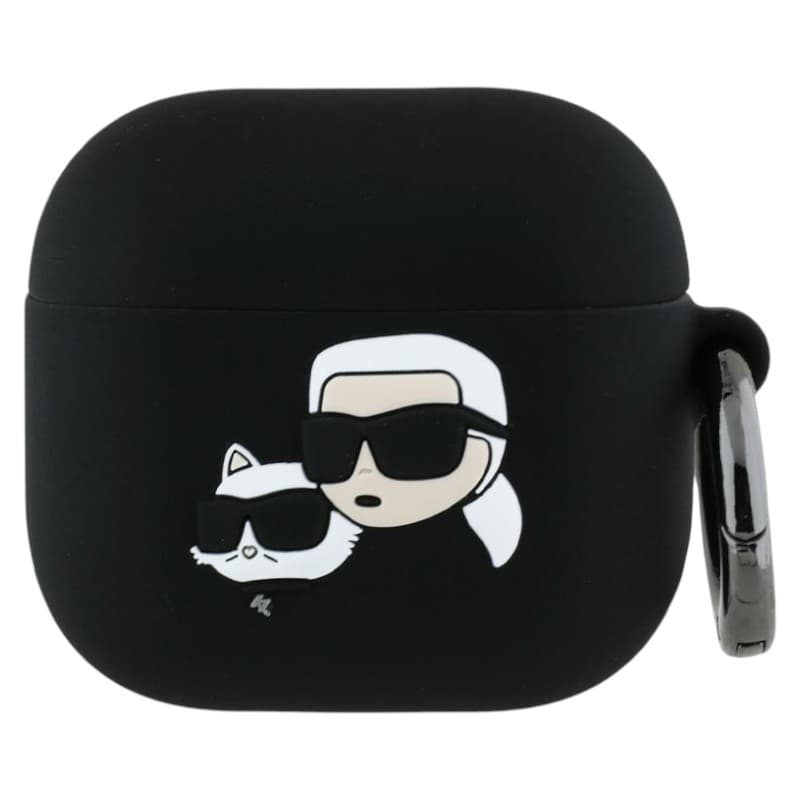 Karl Lagerfeld Silicone Karl & Choupette Head 3D - AirPods 4 Case (black)