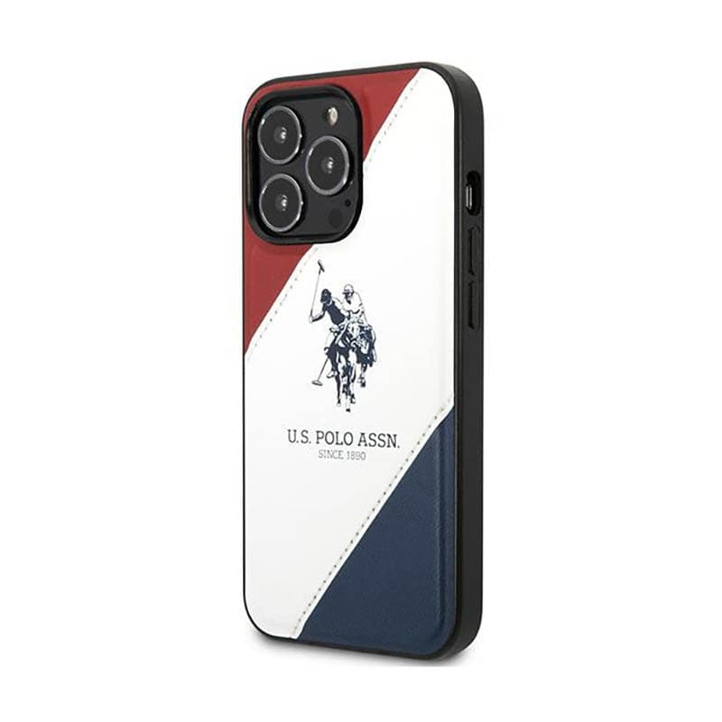 US Polo Assn Tricolor Embossed - Case for iPhone 14 Pro (White) 2