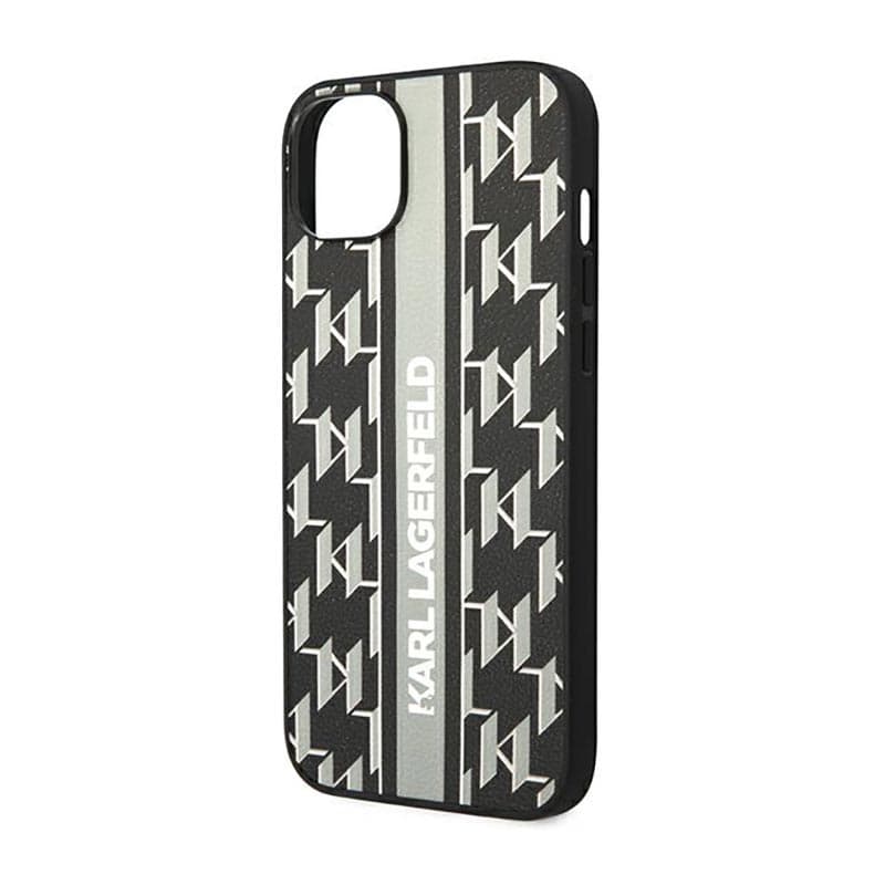 Karl Lagerfeld Monogram Stripe - Case for iPhone 14 Plus (Grey) 6