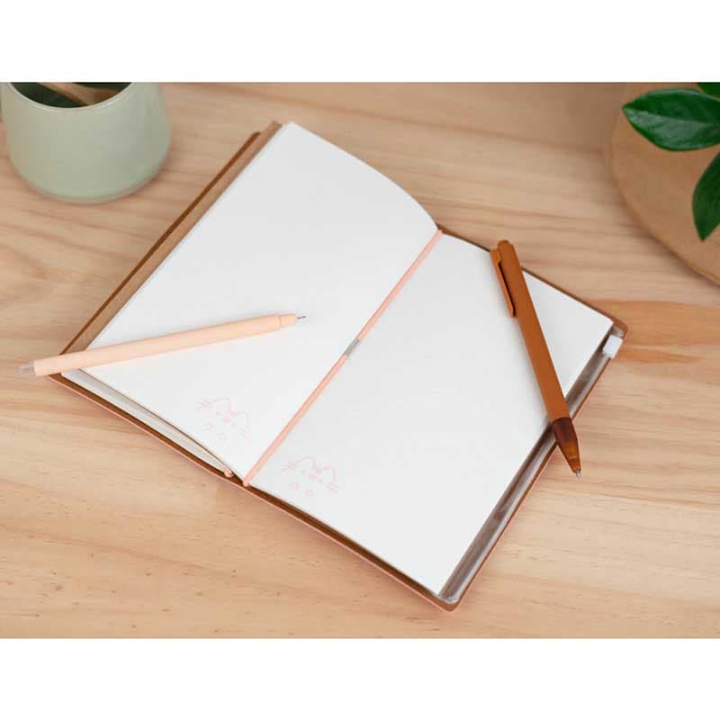 Pusheen – Leather Travel Notebook B6 (Pink) 3