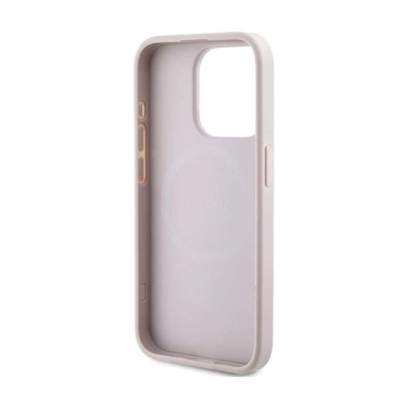 Guess 4G Collection Leather Metal Logo MagSafe - Case for iPhone 15 Pro Max (pink) 7
