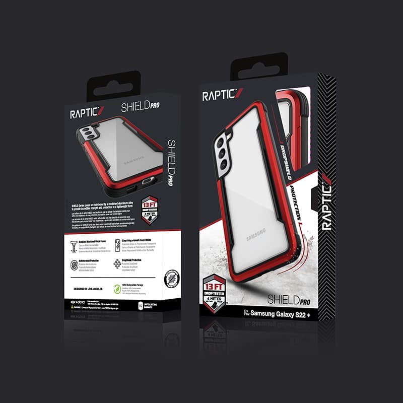 X-Doria Raptic Shield Pro - Case for Samsung Galaxy S22+ 5G (Antimicrobial Protection) (Red) 7