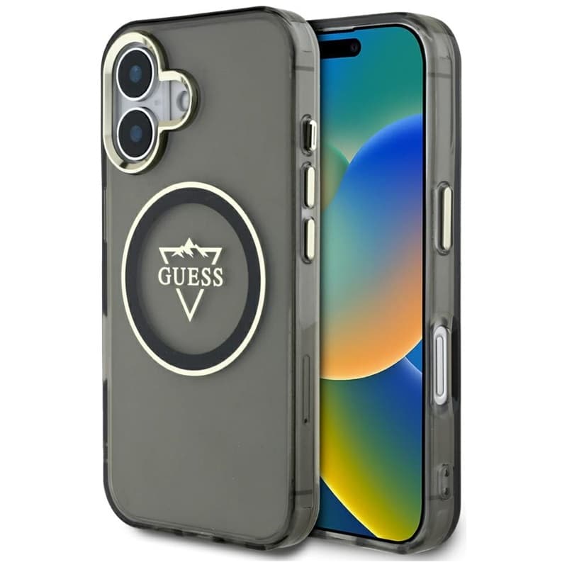 Guess IML Metal Mountain Logo MagSafe - Case for iPhone 16 (black) 1