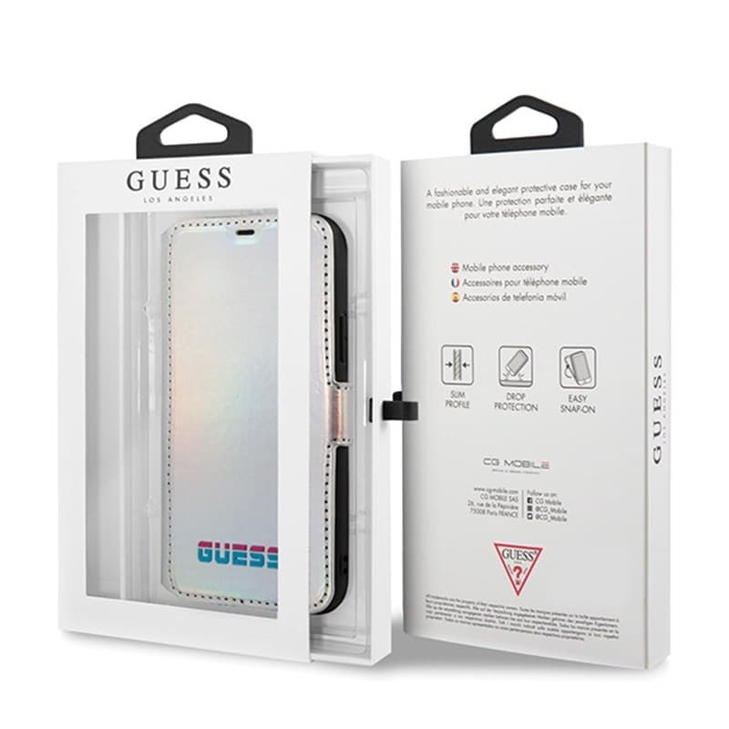 Guess Iridescent Booktype - Case iPhone 11 Pro (Silver) 6