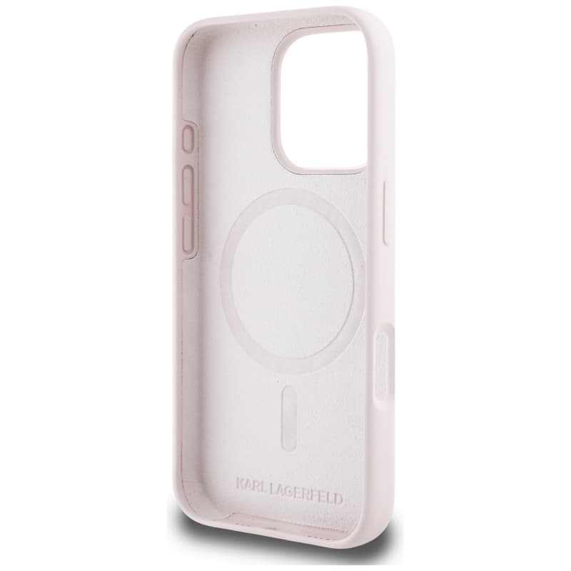 Karl Lagerfeld Silicone Double Heads And Circle MagSafe - Case for iPhone 16 Pro (pink) 7