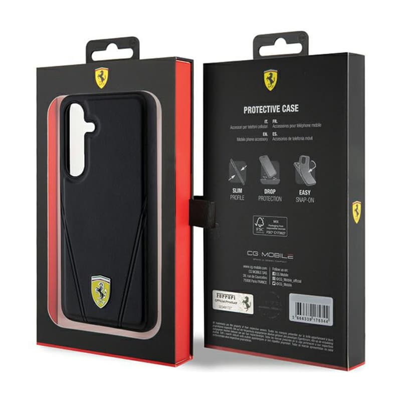Ferrari Hot Stamp V Lines MagSafe - Samsung Galaxy S24 Case (Black) 8