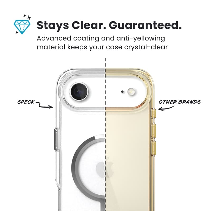Speck Presidio Perfect Clear MagSafe - iPhone Air Case (Clear / Silver) 5