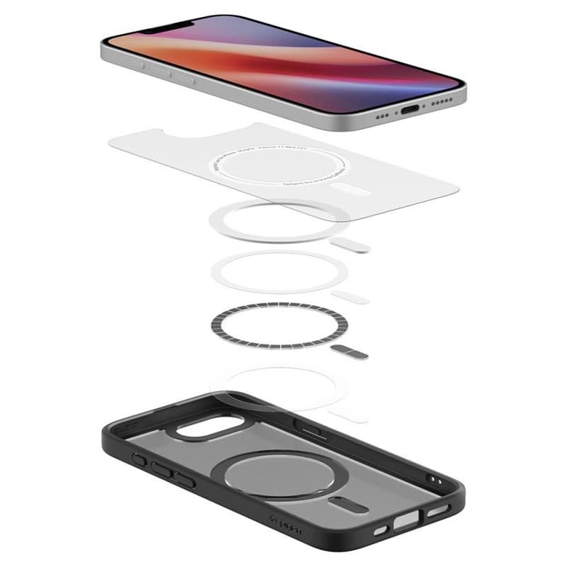 Spigen Ultra Hybrid Mag MagSafe - Case for iPhone 17e / 16e (Frost Black) 8