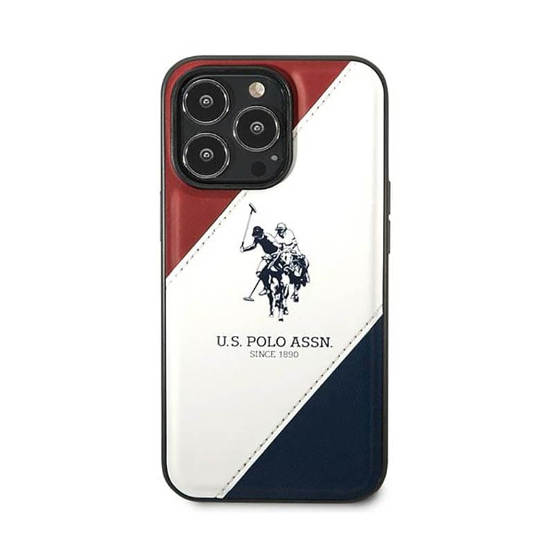 US Polo Assn Tricolor Embossed - Case for iPhone 14 Pro (White) 3