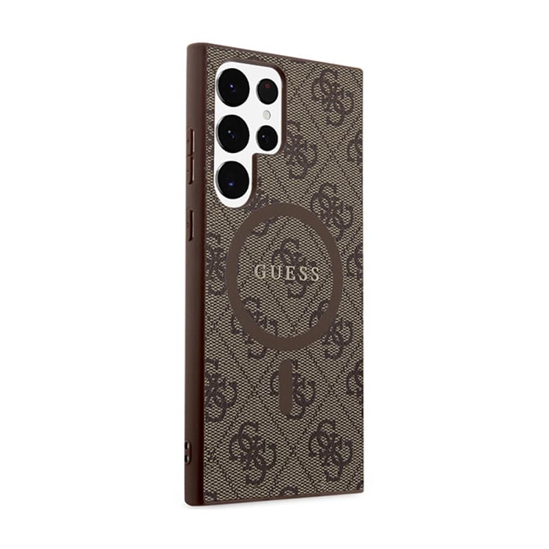 Guess 4G Collection Leather Metal Logo MagSafe - Case Samsung Galaxy S24 Ultra (Brown) 4