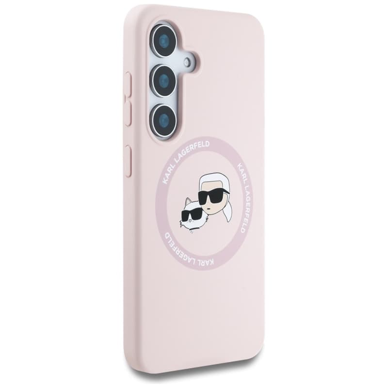 Karl Lagerfeld Silicone Double Heads And Circle MagSafe - Case for Samsung Galaxy S25 (Pink) 4