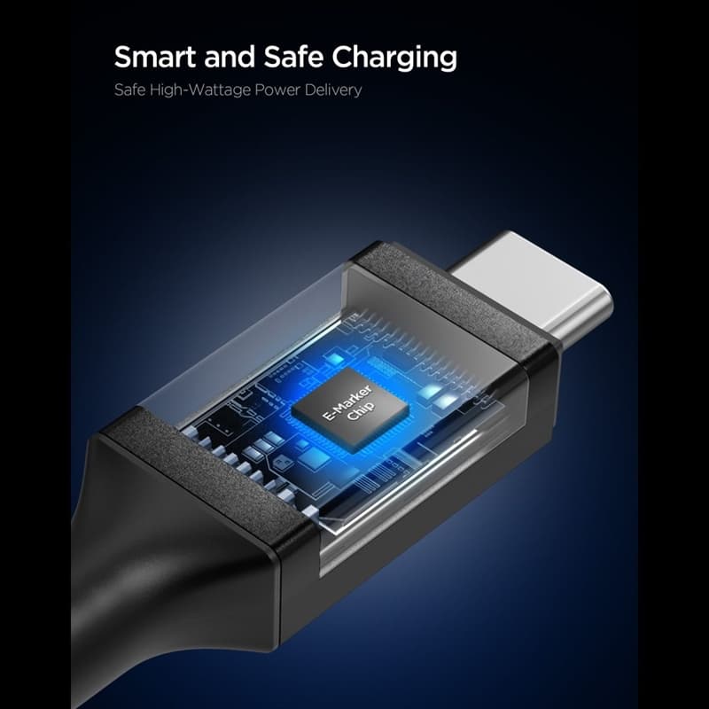 Spigen EB10010CC Essential - USB-C to USB-C PD Cable 100W 1m (Black) 4
