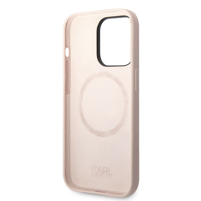 Karl Lagerfeld Silicone Ikonik Karl's Head MagSafe - Case for iPhone 14 Pro Max (Pink) 5