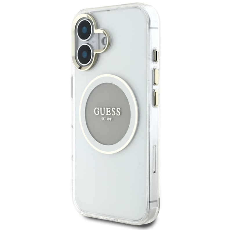 Guess IML Metal Colored Circle Classic Logo MagSafe - Case for iPhone 16 (gray) 2