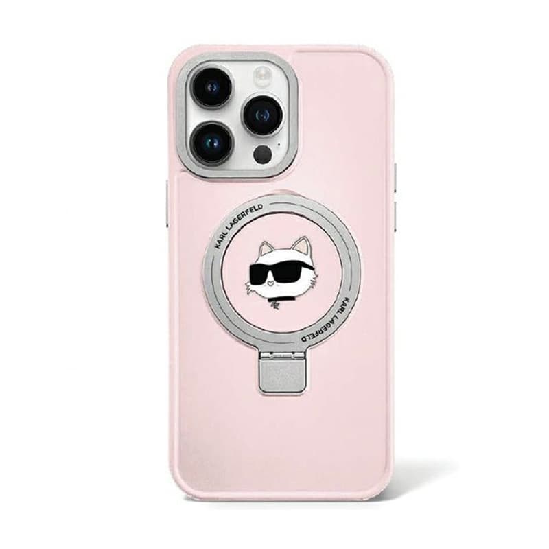 Karl Lagerfeld Ring Stand Choupette Head MagSafe - iPhone 15 Pro Max Case (pink) 1