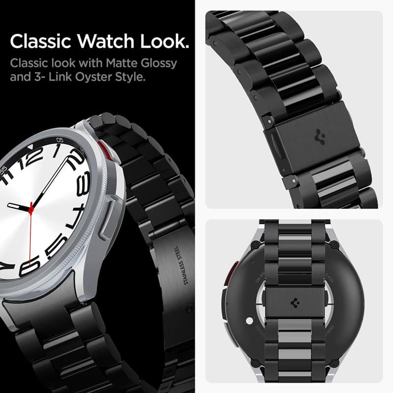 Spigen Modern Fit Band - Bracelet for Samsung Galaxy Watch 6 Classic 47 mm (Black) 4