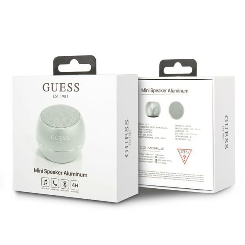 Guess Mini Bluetooth Speaker 3W 4H (Silver) 4