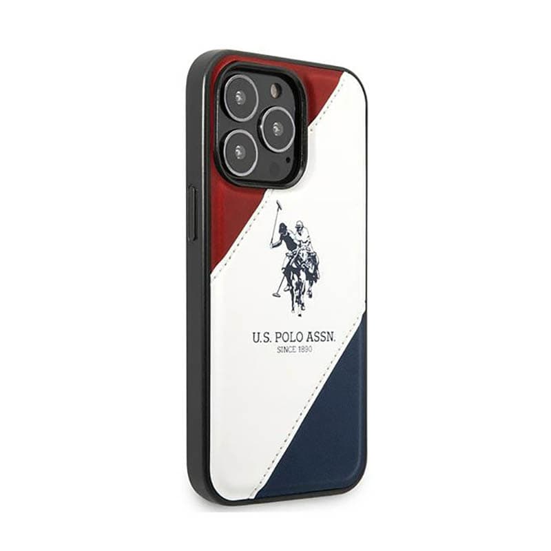 US Polo Assn Tricolor Embossed - Case for iPhone 14 Pro (White) 4