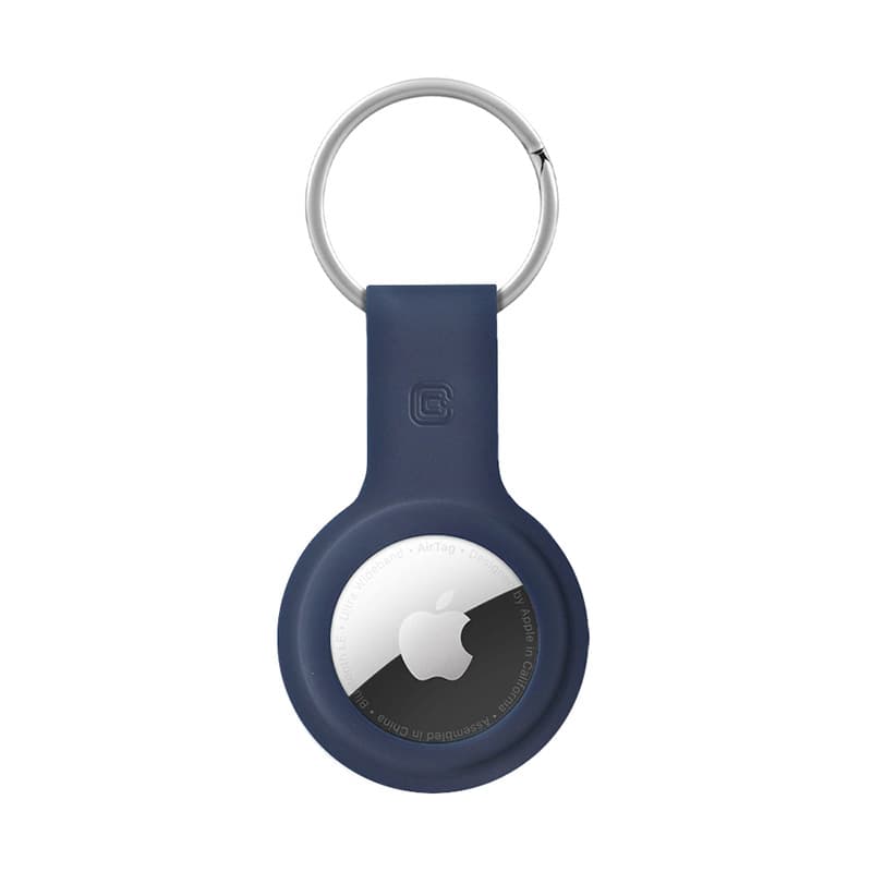 Crong Silicone Case with Key Ring – Protective keychain case for Apple AirTag 1/2 (navy blue) 2