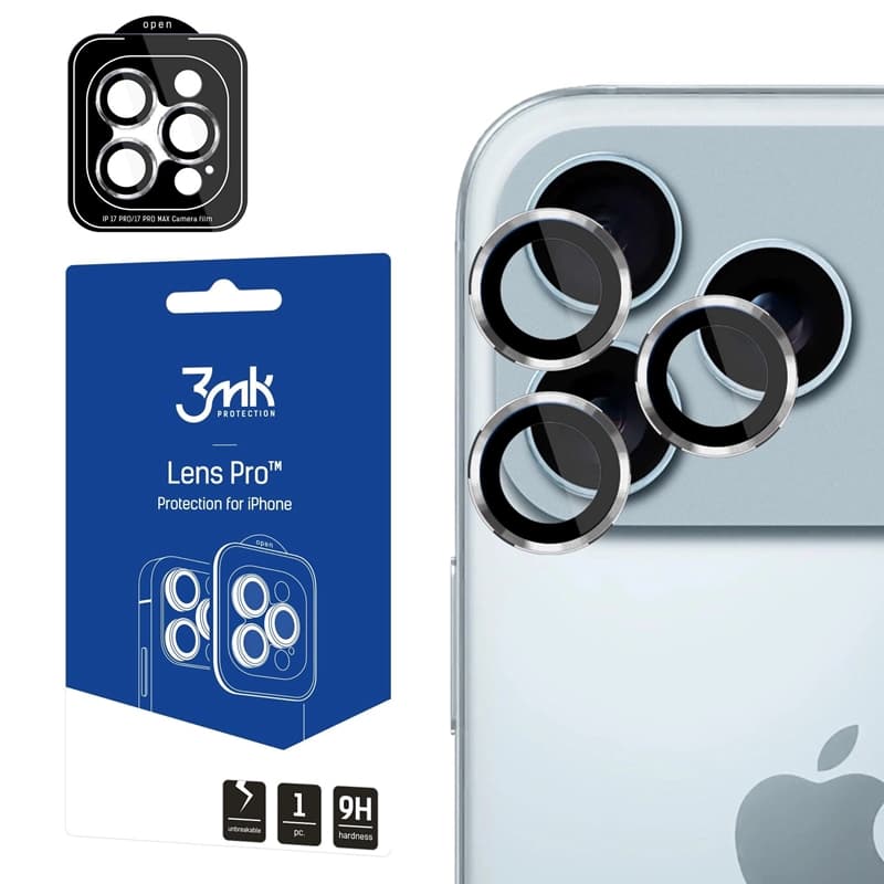 3mk Lens Protection Pro - Camera Lens Glass for iPhone 17 Pro / iPhone 17 Pro Max (Silver)
