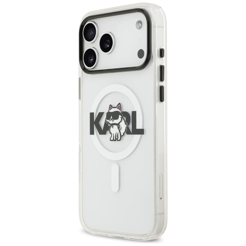 Karl Lagerfeld IML Choupette Sketch Logo MagSafe - Case for iPhone 17 Pro (transparent) 2