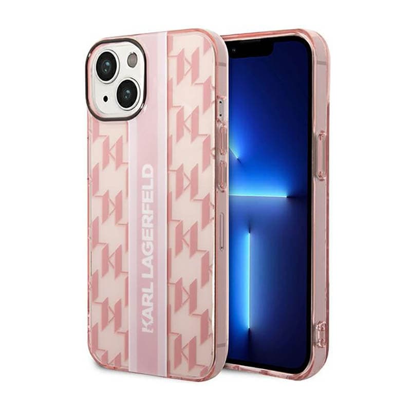 Karl Lagerfeld Mono Vertical Stripe - Case for iPhone 14 Plus (Pink) 1
