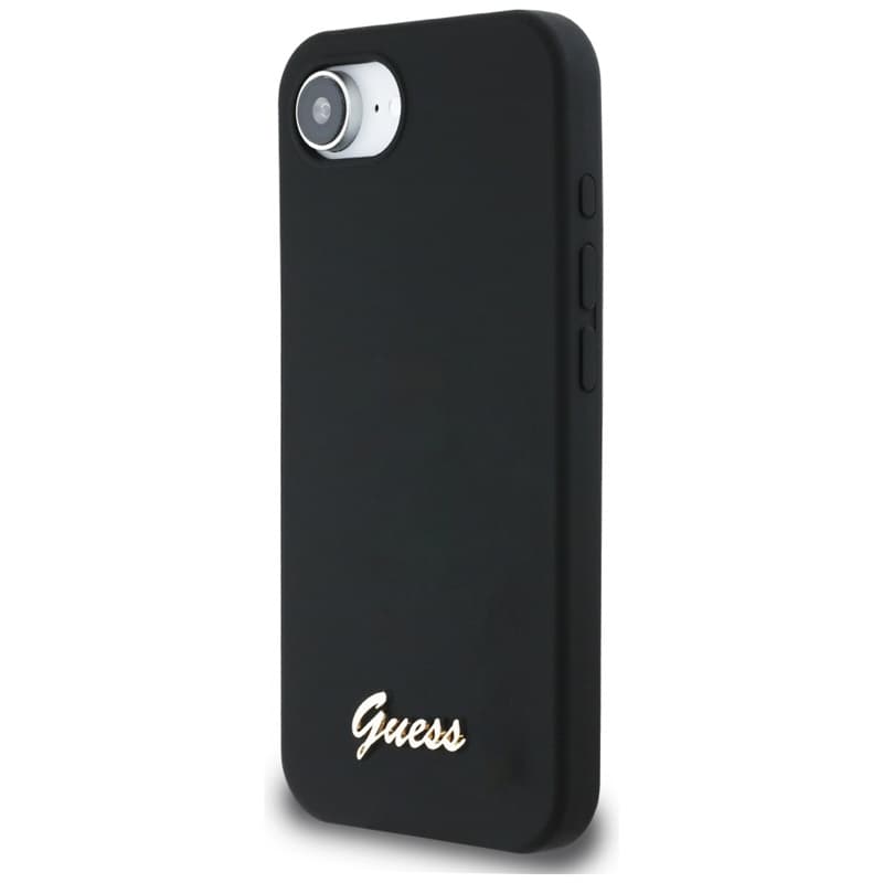 Guess Silicone Script Metal Logo MagSafe - Case for iPhone 16e (black) 2