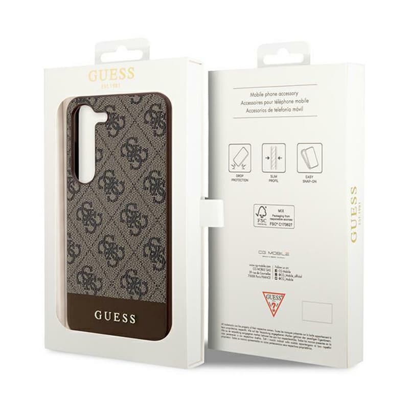 Guess 4G Bottom Stripe Metal Logo Collection - Samsung Galaxy S24+ Case (brown) 8