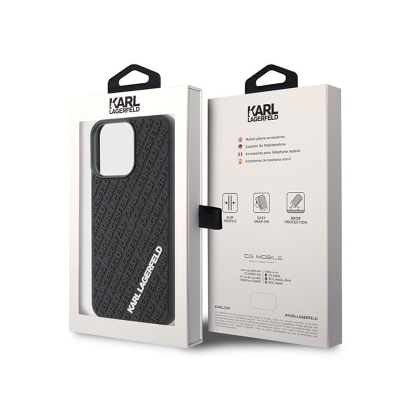 Karl Lagerfeld 3D Rubber Multi Logo - Case for iPhone 15 Pro Max (Black) 8