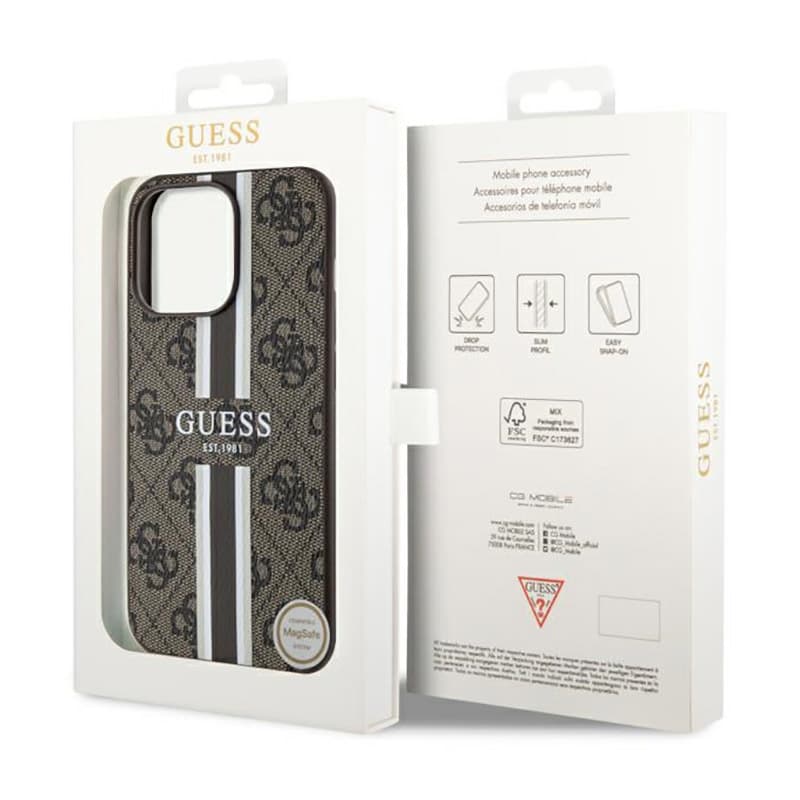 Guess 4G Printed Stripes MagSafe - Case for iPhone 13 Pro Max (Brown) 8