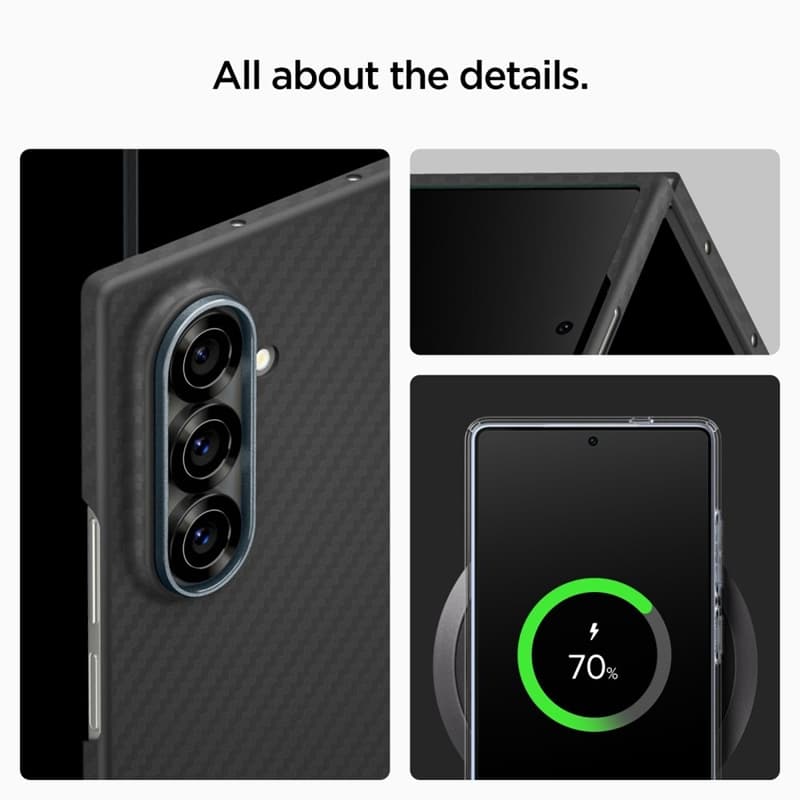 Spigen Airskin Aramid - Case for Samsung Galaxy Z Fold 7 (Black) 6