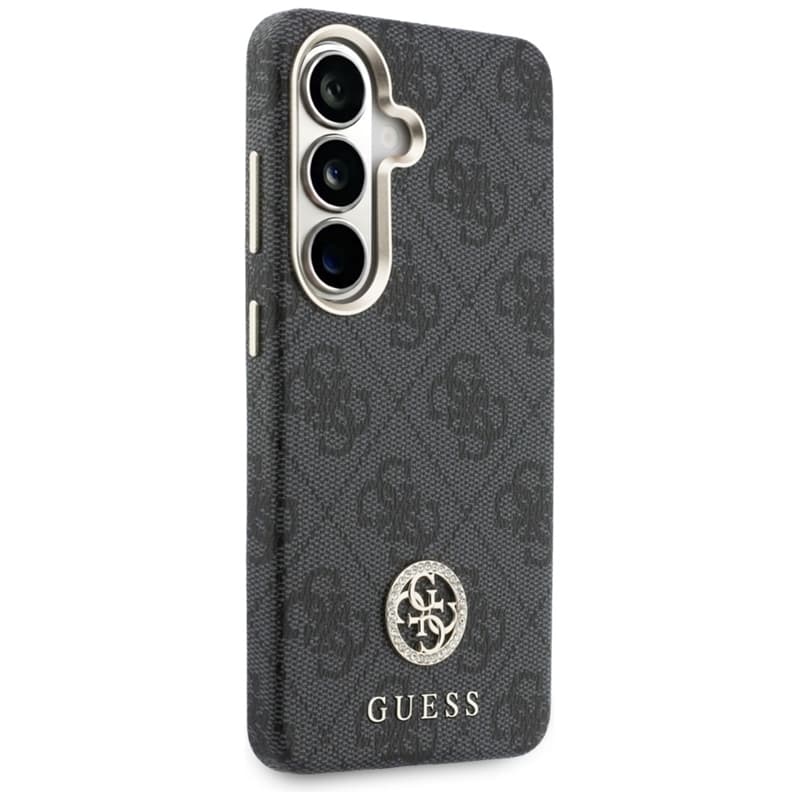 Guess 4G Rhinestone Round Logo MagSafe - Samsung Galaxy S26 Case (Black) 4