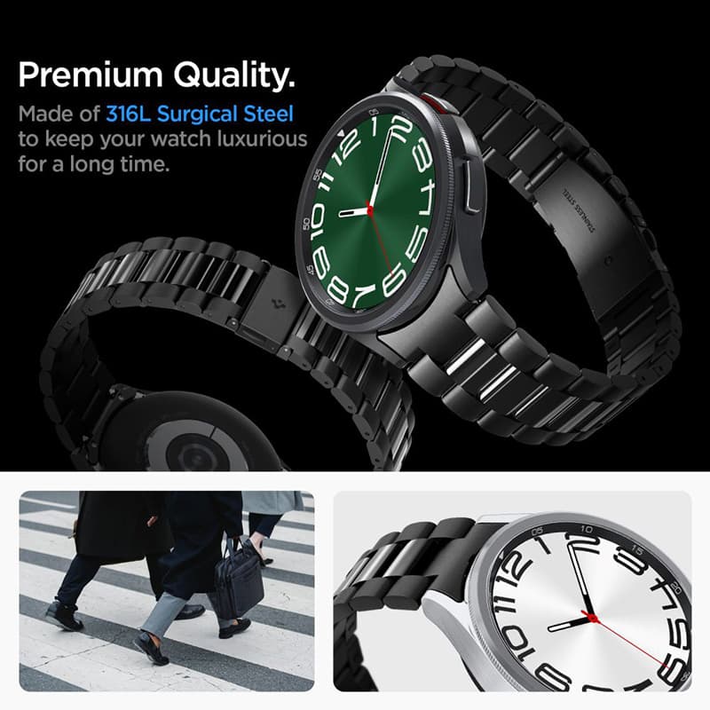 Spigen Modern Fit Band - Bracelet for Samsung Galaxy Watch 6 Classic 47 mm (Black) 5