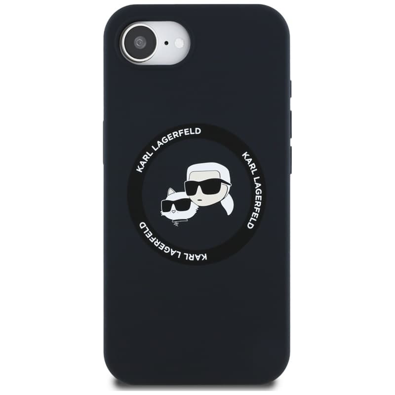 Karl Lagerfeld Silicone Karl & Choupette Heads MagSafe - Case for iPhone 16e (black) 3